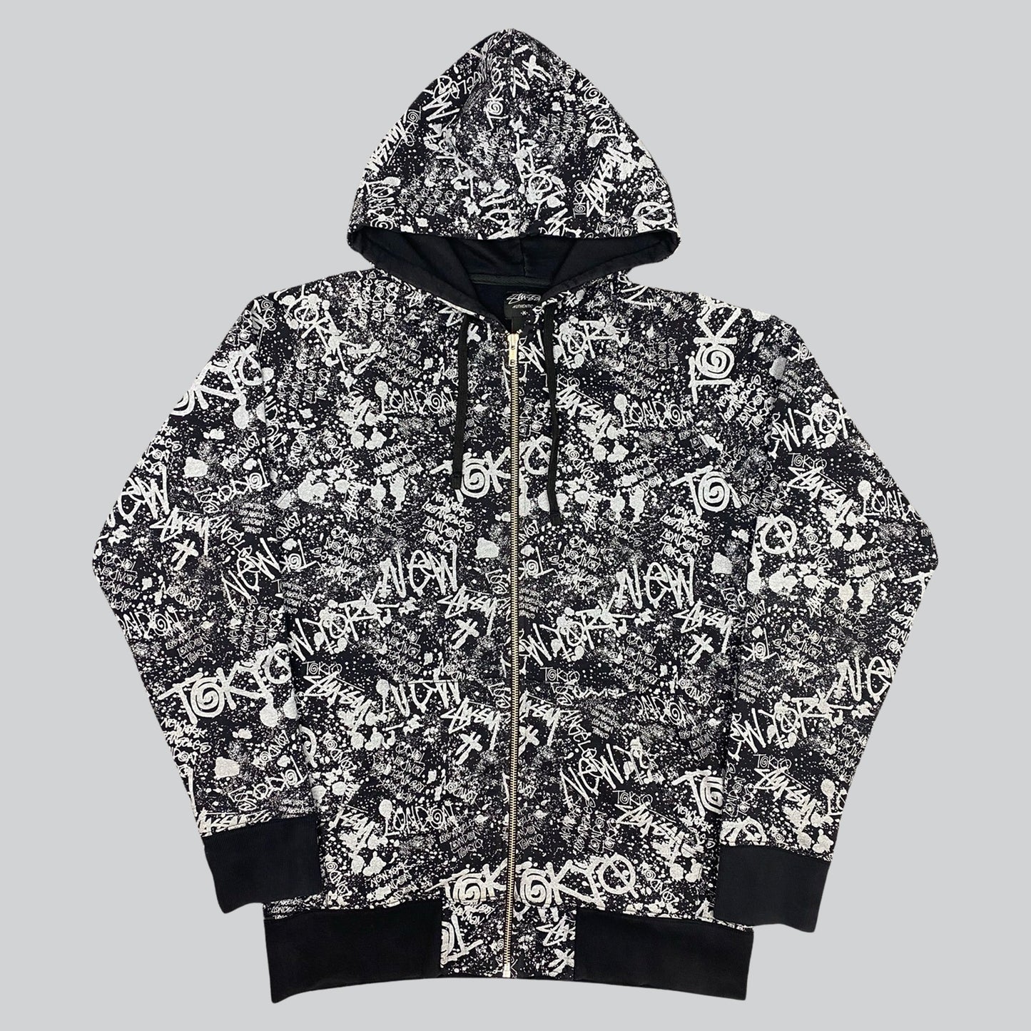 Stüssy Graffiti Scribble Zip Hoodie (M) – OuterwearEmporium